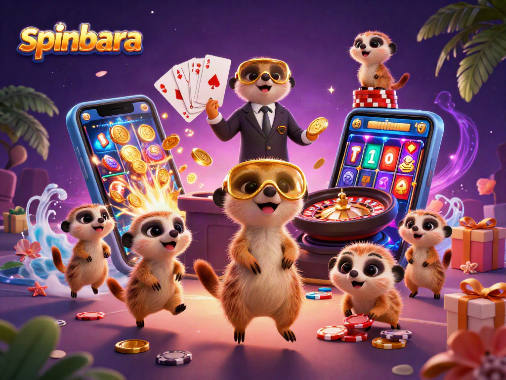 Experience the thrill of spinning reels and winning at spinbara with playful meerkats orchestrating casino action.