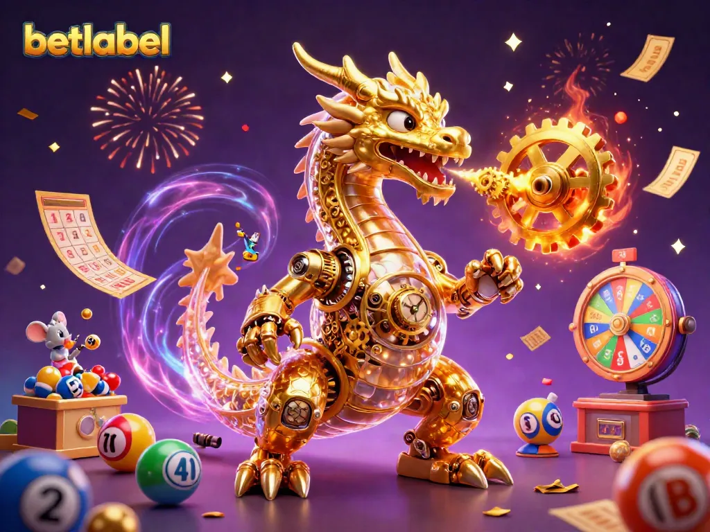 Experience the thrill of gambling with betlabel in a dynamic 3D casino illustration.